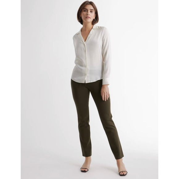 Quince Women's Wide Leg Pants - Olive - Picture 2 of 11